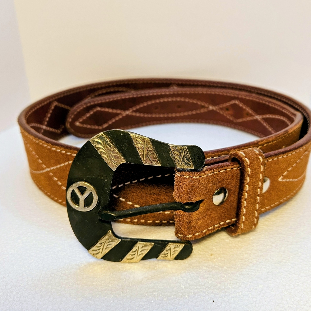 Circle Y Mens Brushed Leather Belt